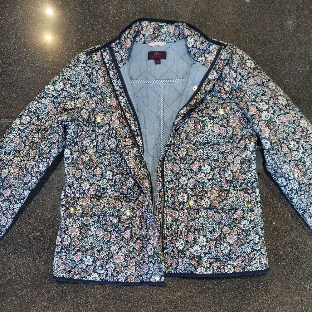 J.Crew Liberty Garden Print Quilted Downtown Field Jacket - Picture 6 of 9